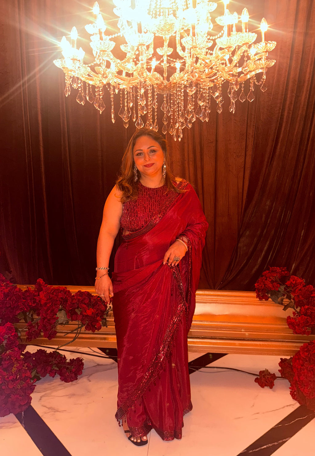 BORDEAUX | PRE-PLEATED SAREE